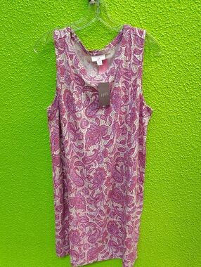 J. Jill Pink Paisley Scoop Neck Tank